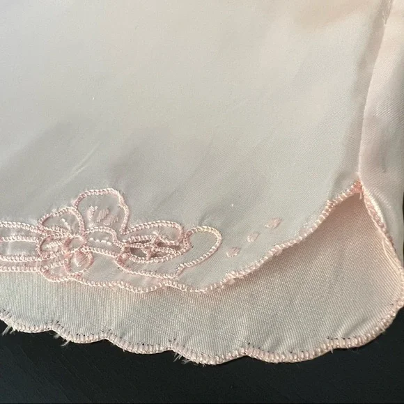 Vintage Diana Hand Embroidered Pink vintage satin intimates Set Shorts & top, M - Picture 10 of 13